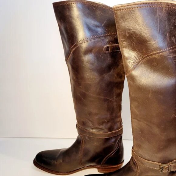 Frye Dorado Brown Leather Riding Boots 8M - Picture 8 of 10